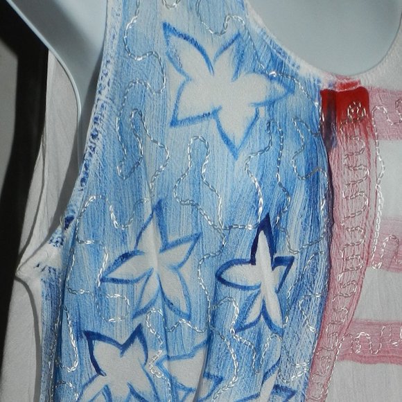 NEW Ana & Rose Women's Stars & Stripes USA FLAG Printed Tank Top NWT! - Picture 11 of 14